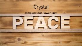  Presentation with wooden building blocks - Theme having peace word made with building background and a coral colored foreground