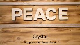  Presentation with wooden building blocks - Cool new PPT theme with peace word made with building backdrop and a coral colored foreground