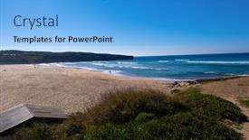  Presentation with peaceful - Slide deck featuring peaceful-and-beautiful-coast background and a  colored foreground
