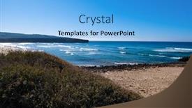  Presentation with peaceful - PPT layouts enhanced with peaceful-and-beautiful-coast background and a light blue colored foreground