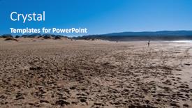  Presentation with peaceful - PPT theme consisting of peaceful-and-beautiful-coast background and a teal colored foreground