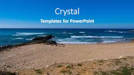  Presentation with peaceful - Presentation design enhanced with peaceful-and-beautiful-coast background and a teal colored foreground