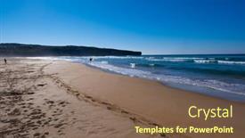  Presentation with peaceful - Slide deck with peaceful-and-beautiful-coast background and a violet colored foreground