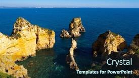  Presentation with peaceful - Theme featuring peaceful-and-beautiful-coast background and a  colored foreground