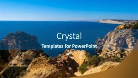  Presentation with peaceful - Slide set with peaceful-and-beautiful-coast background and a  colored foreground