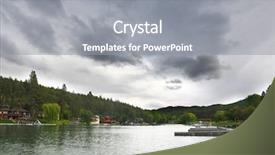  Presentation with peaceful serenity - Slide deck with peaceful bay on flathead lake background and a gray colored foreground