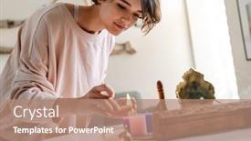  Presentation with peaceful - Audience pleasing presentation design consisting of peaceful-beautiful-girl-lighting-candles backdrop and a coral colored foreground