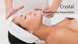  Presentation with reiki - Cool new presentation theme with peaceful brunette getting reiki therapy backdrop and a lemonade colored foreground