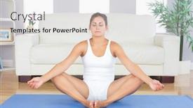  Presentation with exercise mat - PPT layouts enhanced with pattern gray color of modern style design decorative uneven cracked real stone wall surface with cement background and a mint green colored foreground