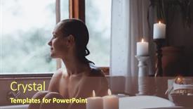  Presentation with spa day - Presentation enhanced with peaceful-female-enjoying-day background and a tawny brown colored foreground