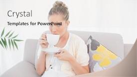  Presentation with peaceful - Slide set enhanced with roof to renaissance castle background and a gray colored foreground