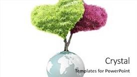  Presentation with green planet - Slides with peaceful green planet nasa globe background and a white colored foreground