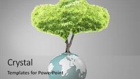  Presentation with green planet - Slides with peaceful green planet nasa globe background and a light gray colored foreground