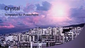  Presentation with landscape architecture - Theme featuring peaceful landscape architecture in lebanon background and a light blue colored foreground