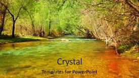  Presentation with river forest - Audience pleasing slide deck consisting of peaceful landscape with forest river backdrop and a  colored foreground