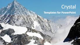  Presentation with refuge - PPT theme featuring peaceful march - alpine panorama from antoine carrel background and a  colored foreground