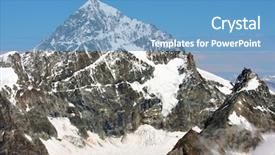  Presentation with refuge - Slide set consisting of peaceful march - alpine panorama from antoine carrel background and a teal colored foreground