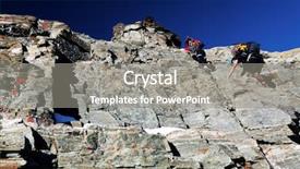  Presentation with climbing - Beautiful PPT theme featuring peaceful march - alpinists climbing leone ridge matterhorn backdrop and a gray colored foreground