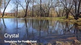  Presentation with coast - Theme having peaceful march - coast of a lake background and a ocean colored foreground