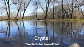  Presentation with coast - Amazing slide set having peaceful march - coast of a lake backdrop and a ocean colored foreground