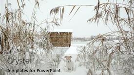  Presentation with minimalist - Presentation design with peaceful-minimalist-winter-landscape background and a  colored foreground