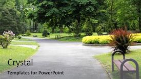  Presentation with peaceful - Slides enhanced with peaceful park in the city background and a light gray colored foreground