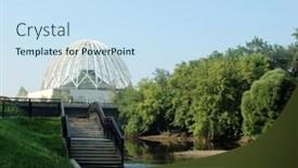  Presentation with peaceful - Colorful theme enhanced with peaceful-scenic-view-of-river backdrop and a sky blue colored foreground