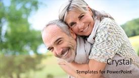  Presentation with man riding big bike motor - Colorful slide set enhanced with peaceful serenity - senior man giving piggyback ride backdrop and a coral colored foreground