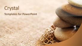  Presentation with peaceful - Theme having peaceful serenity - stacked stones background and a cream colored foreground