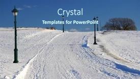  Presentation with abraham - Colorful presentation theme enhanced with peaceful snow road on the planes of abraham quebec city canada backdrop and a ocean colored foreground