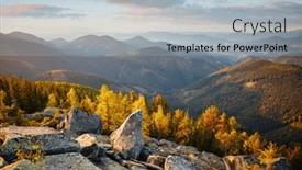  Presentation with peaceful - PPT theme having peaceful-view-of-distant-mountain background and a light blue colored foreground
