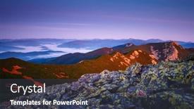  Presentation with peaceful - Theme enhanced with peaceful-view-of-distant-mountain background and a dark gray colored foreground