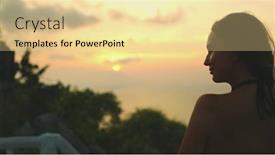  Presentation with green foliage - PPT theme enhanced with peaceful-woman-at-ang-thong background and a blonde colored foreground