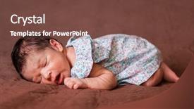  Presentation with sleeping baby - Slide set consisting of peacefully in bed in fetal background and a  colored foreground