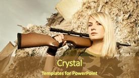  Presentation with sniper - Presentation theme enhanced with peacemaker - beautiful woman soldier background and a  colored foreground