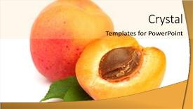  Presentation with leaves - PPT theme enhanced with peach - apricots with leaves background and a yellow colored foreground
