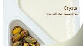  Presentation with probiotic yogurt - Theme having peach flavored greek yogurt background and a cream colored foreground