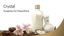  Presentation with orchid - Presentation theme featuring peach flower daisy - spa setting with pink orchid background and a  colored foreground