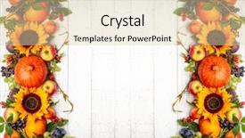  Presentation with halloween pumpkins thanksgiving day - Slide deck featuring peach flower daisy - thanksgiving background with autumn pumpkins background and a soft green colored foreground