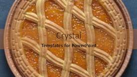  Presentation with fruit jam - Presentation theme featuring peach-fruit-jam-tart-cake background and a red colored foreground