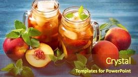  Presentation with tea - Beautiful PPT theme featuring peach iced tea in glass backdrop and a tawny brown colored foreground