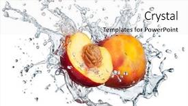  Presentation with water splash - Beautiful presentation theme featuring peach in spray of water backdrop and a white colored foreground