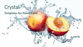  Presentation with water splash - Presentation theme enhanced with peach in spray of water background and a sky blue colored foreground