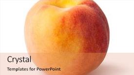  Presentation with fresh water splash green apple isolated white - Audience pleasing PPT theme consisting of peach isolated on white background backdrop and a gold colored foreground