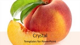  Presentation with peach jam or jelly - Presentation design enhanced with peach with slice background and a yellow colored foreground