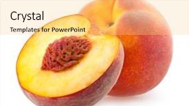  Presentation with peach and cherries - PPT layouts consisting of peach background and a yellow colored foreground