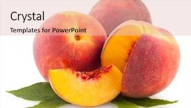  Presentation with guava fruits fresh green fruit - Colorful PPT layouts enhanced with peaches - healthy fruits backdrop and a lemonade colored foreground