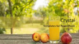  Presentation with juice - Amazing slide set having peaches and peach juice backdrop and a yellow colored foreground