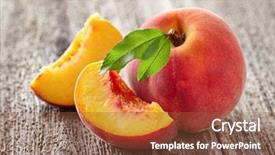  Presentation with wooden board for oktoberfest - Audience pleasing slide set consisting of peaches on a wooden board backdrop and a tawny brown colored foreground