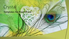  Presentation with peacock - Cool new presentation theme with diamonds art winter beauty - peacock feathers on a color backdrop and a yellow colored foreground